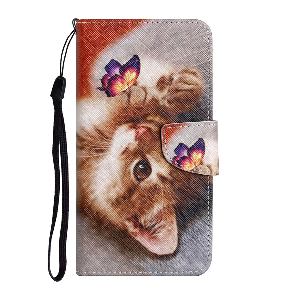 Pattern Printing Leather Protection Phone Case Wallet Stand Cover with Lanyard for Xiaomi 11T / 11T Pro