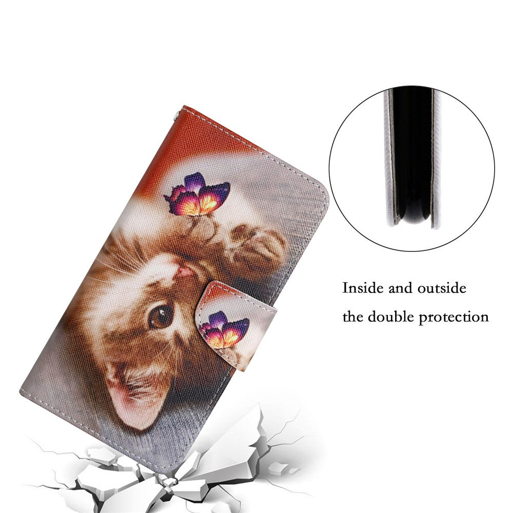 Pattern Printing Leather Protection Phone Case Wallet Stand Cover with Lanyard for Xiaomi 11T / 11T Pro