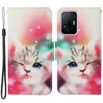 Pattern Printing Stand Wallet Design Protective Leather Case Phone Cover with Lanyard for Xiaomi 11T/11T Pro