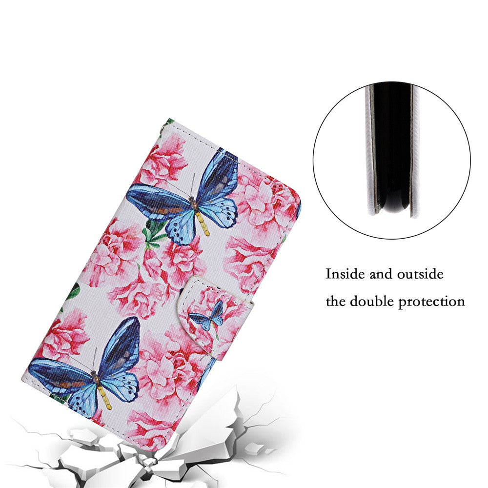 Pattern Printing PU Leather Phone Stand Wallet Case Protective Cover with Wrist Strap for Xiaomi 11T/11T Pro