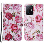 Pattern Printing PU Leather Phone Stand Wallet Case Protective Cover with Wrist Strap for Xiaomi 11T/11T Pro