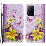 Pattern Printing PU Leather Phone Stand Wallet Case Protective Cover with Wrist Strap for Xiaomi 11T/11T Pro