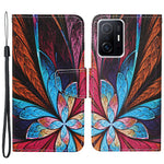 Pattern Printing PU Leather Phone Stand Wallet Case Protective Cover with Wrist Strap for Xiaomi 11T/11T Pro