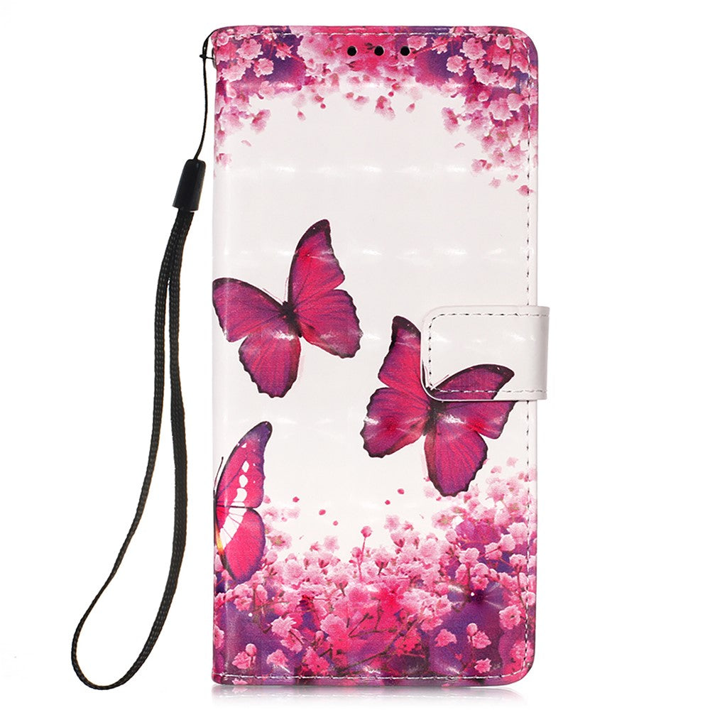 3D Pattern Printing Card Slots Shockproof Leather Case Wallet Stand Cover with Wrist Strap for Xiaomi 11T / 11T Pro