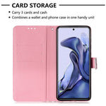 3D Pattern Printing Card Slots Shockproof Leather Case Wallet Stand Cover with Wrist Strap for Xiaomi 11T / 11T Pro