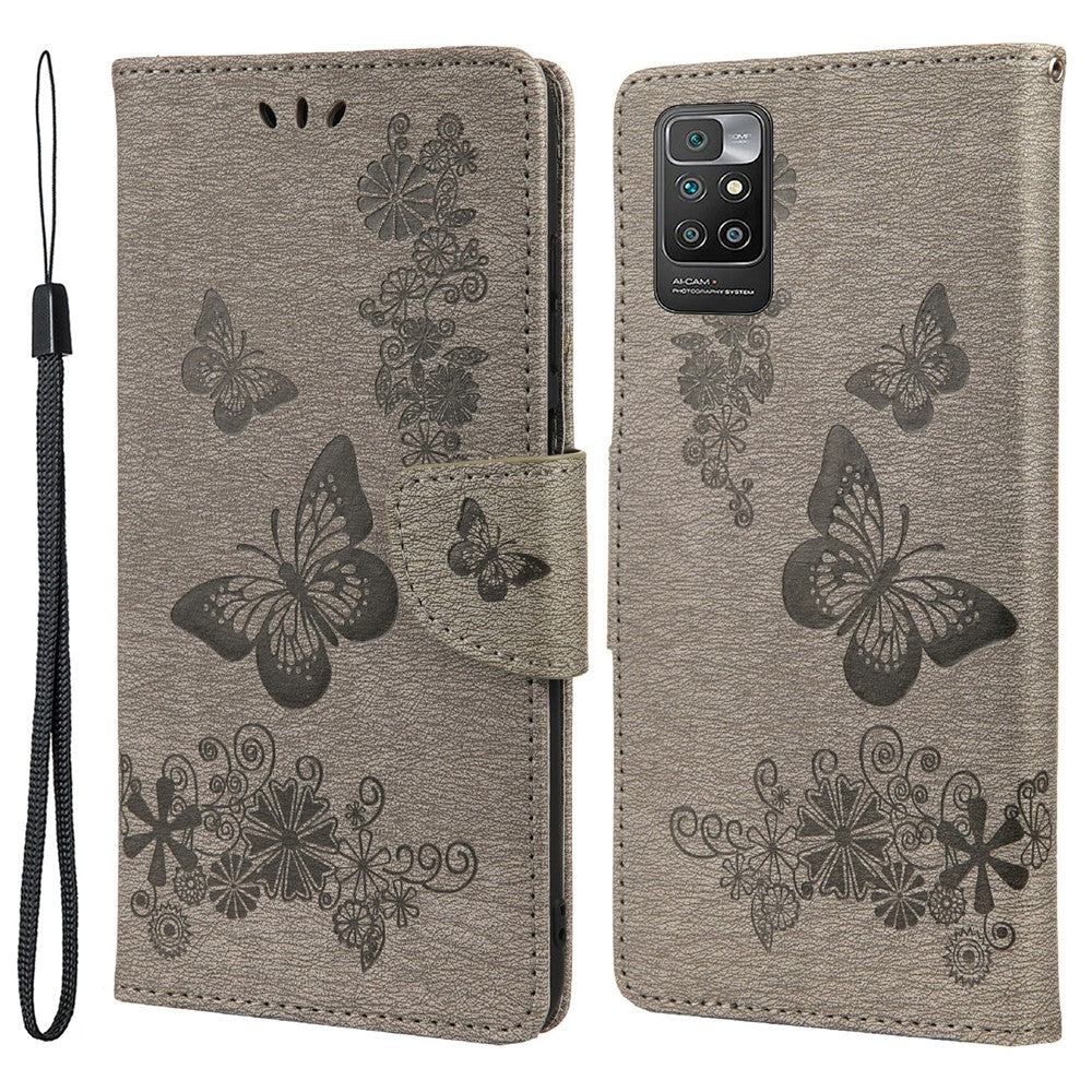 Imprinted Butterflies Flower Leather Wallet Stand Mobile Phone Case Shell Protector for Xiaomi 11T/11T Pro