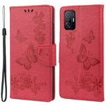 Imprinted Butterflies Flower Leather Wallet Stand Mobile Phone Case Shell Protector for Xiaomi 11T/11T Pro