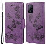 Imprinted Butterflies Flower Leather Wallet Stand Mobile Phone Case Shell Protector for Xiaomi 11T/11T Pro