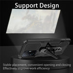 Bakklämma med stöddesign i PC + TPU + metall, hybridmobilskyddsskal för Xiaomi 11T/11T Pro