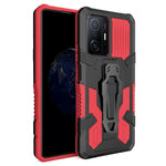 Bakklämma med stöddesign i PC + TPU + metall, hybridmobilskyddsskal för Xiaomi 11T/11T Pro