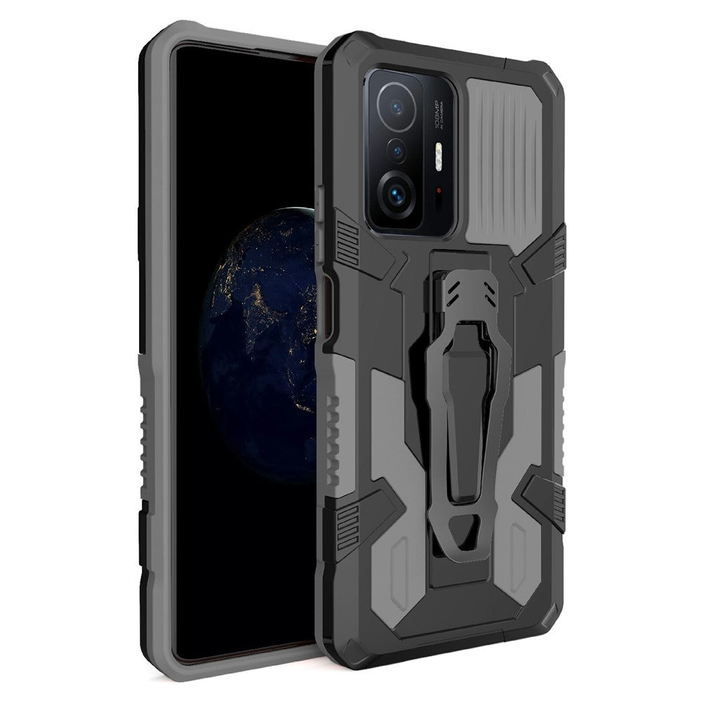 Bakklämma med stöddesign i PC + TPU + metall, hybridmobilskyddsskal för Xiaomi 11T/11T Pro