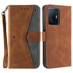 Splicing Stitching Skin-touch PU Leather and TPU Stand Wallet Phone Case Protective Cover for Xiaomi 11T/11T Pro