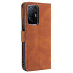 Splicing Stitching Skin-touch PU Leather and TPU Stand Wallet Phone Case Protective Cover for Xiaomi 11T/11T Pro