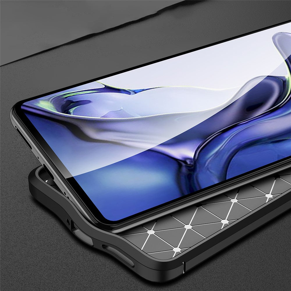 Litchitexturerat, fallskyddande mjukt TPU-bakstycke för mobilmobil till Xiaomi 11T/11T Pro