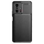 Carbon Fiber Texture Flexible TPU Drop-proof Phone Back Case Cover for Xiaomi 11T/11T Pro