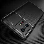Carbon Fiber Texture Flexible TPU Drop-proof Phone Back Case Cover for Xiaomi 11T/11T Pro