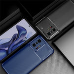 Carbon Fiber Texture Flexible TPU Drop-proof Phone Back Case Cover for Xiaomi 11T/11T Pro