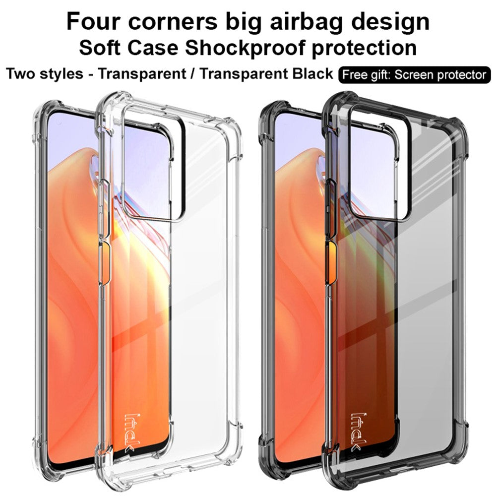 IMAK Four-Corner Airbag Shock-Absorbing Soft TPU Phone Case with Screen Protector for Xiaomi 11T / 11T Pro