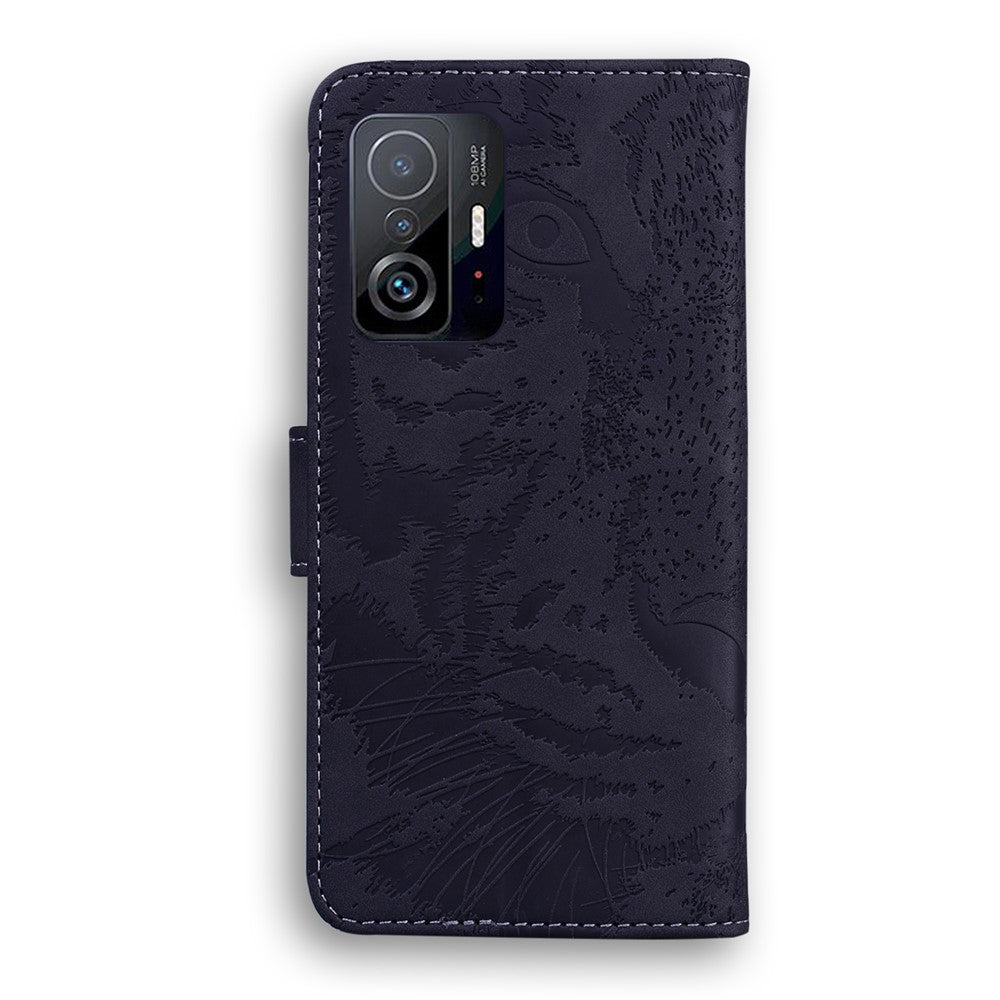 Stötsäkert PU-läder och TPU-flipfodral med tryckt tigermönster, plånboksfodral för Xiaomi 11T Pro / Xiaomi 11T