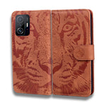 Stötsäkert PU-läder och TPU-flipfodral med tryckt tigermönster, plånboksfodral för Xiaomi 11T Pro / Xiaomi 11T
