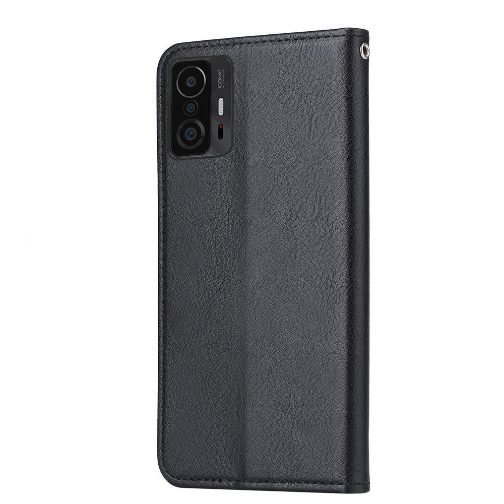 Auto-absorbed Outer Card Slot Wallet Stand Leather Cellphone Cover Protector for Xiaomi 11T / Xiaomi 11T Pro