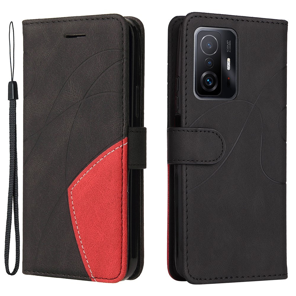 Xiaomi 11T / 11T Pro Läderfodral Plånboksfodral Färgskarvning mobilskal