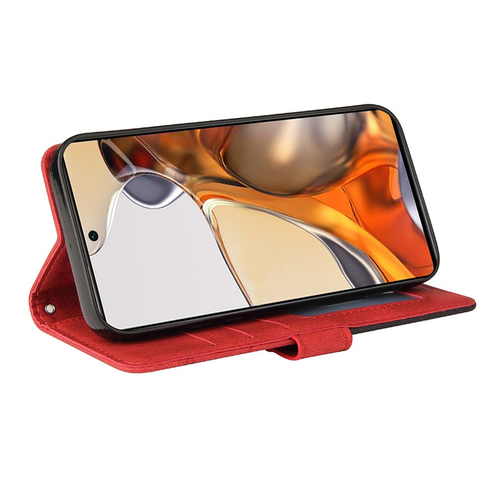 For Xiaomi 11T / 11T Pro Leather Case Wallet Stand Color Splicing Phone Cover