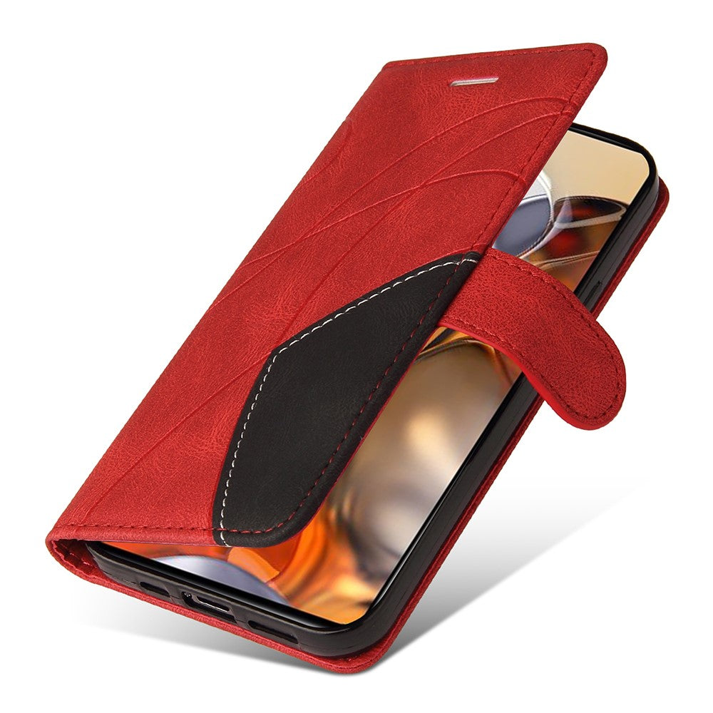 For Xiaomi 11T / 11T Pro Leather Case Wallet Stand Color Splicing Phone Cover