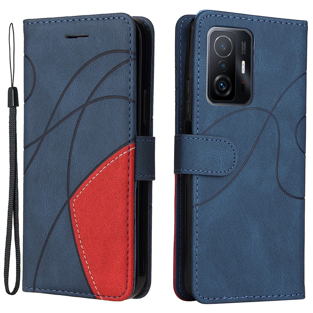 For Xiaomi 11T / 11T Pro Leather Case Wallet Stand Color Splicing Phone Cover