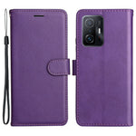 For Xiaomi 11T / 11T Pro Case Solid Color Leather Mobile Cover Wallet Stand with Strap