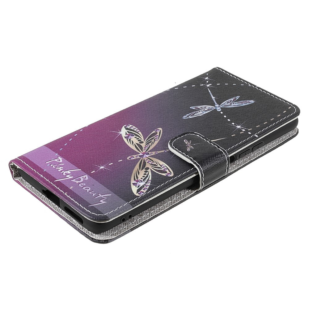 Cross Texture 3D Pattern Printing PU Leather Stand Flip Magnetic Folio Wallet Case with Strap for Xiaomi 11T / 11T Pro