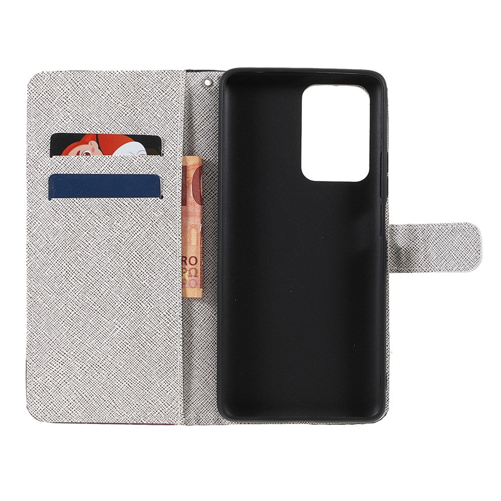 Cross Texture 3D Pattern Printing PU Leather Stand Flip Magnetic Folio Wallet Case with Strap for Xiaomi 11T / 11T Pro