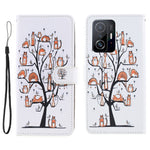 Cross Texture 3D Pattern Printing PU Leather Stand Flip Magnetic Folio Wallet Case with Strap for Xiaomi 11T / 11T Pro