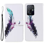 Cross Texture 3D Pattern Printing PU Leather Stand Flip Magnetic Folio Wallet Case with Strap for Xiaomi 11T / 11T Pro