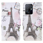 Stylish Pattern Printing Design Cross Texture PU Leather Wallet Stand Protective Magnetic Phone Case for Xiaomi 11T / 11T Pro