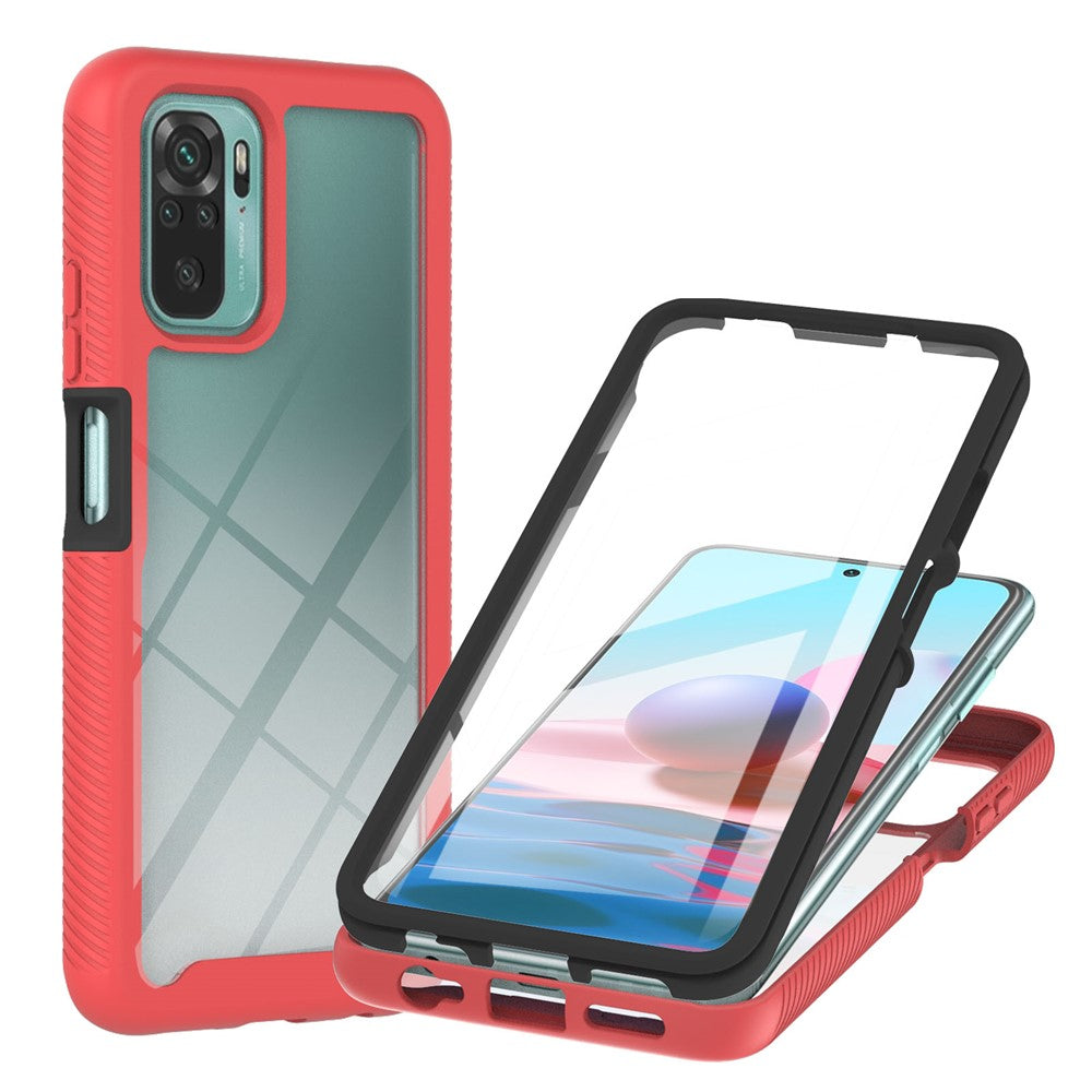 Heltäckande PC+TPU hybridmobilskal med PET-skärmskydd för Xiaomi Poco M5s 4G / Redmi Note 10 4G / Redmi Note 10S 4G