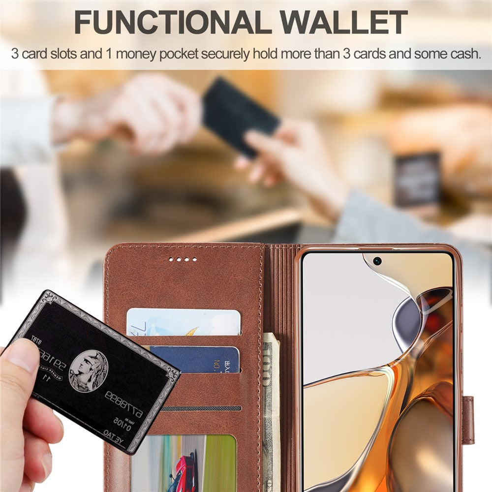 LC.IMEEKE PU Leather Magnetic Clasp Phone Cover Wallet Stand Protective Case for Xiaomi 11T/Xiaomi 11T Pro