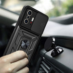 Camera Slide Cover Ring Holder Kickstand PC + TPU Phone Shell Case for Xiaomi 11T/11T Pro