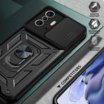 Camera Slide Cover Ring Holder Kickstand PC + TPU Phone Shell Case for Xiaomi 11T/11T Pro