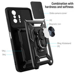 Camera Slide Cover Ring Holder Kickstand PC + TPU Phone Shell Case for Xiaomi 11T/11T Pro