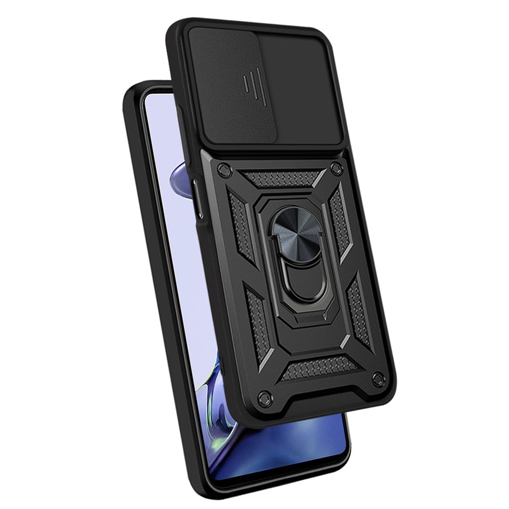 Camera Slide Cover Ring Holder Kickstand PC + TPU Phone Shell Case for Xiaomi 11T/11T Pro