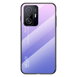 Gradient Color Anti-scratch Tempered Glass Hybrid Phone Case Cover for Xiaomi 11T/11T Pro