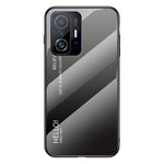 Gradient Color Anti-scratch Tempered Glass Hybrid Phone Case Cover for Xiaomi 11T/11T Pro