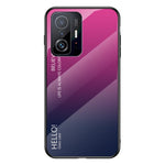 Gradient Color Anti-scratch Tempered Glass Hybrid Phone Case Cover for Xiaomi 11T/11T Pro
