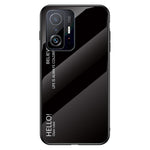 Gradient Color Anti-scratch Tempered Glass Hybrid Phone Case Cover for Xiaomi 11T/11T Pro