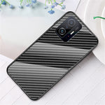 Hybridcover i PC + TPU + hærdet glas med kulfiberstruktur til Xiaomi 11T/11T Pro