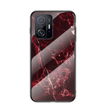 Marmormönster Lätt Tunn Anti-Fingeravtrycksfri Mjuk TPU Ram PC och Härdat Glas Bakskal för Xiaomi 11T/11T Pro