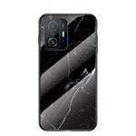 Marble Pattern Light Thin Anti-Fingerprint Soft TPU Frame PC and Tempered Glass Back Cover for Xiaomi 11T/11T Pro