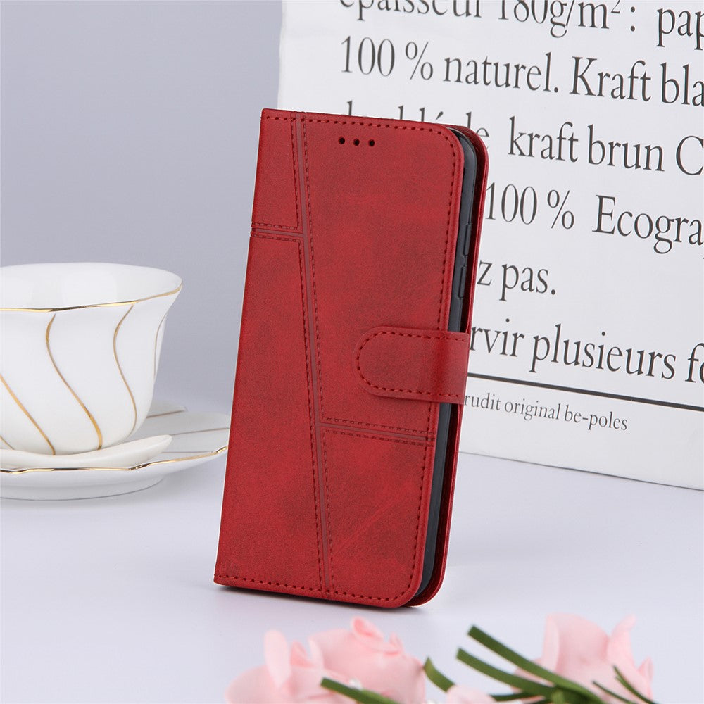 Stativ med stativ i PU-läder, plånbok och vikbart skyddsfodral med handledsrem för Xiaomi 11T / 11T Pro