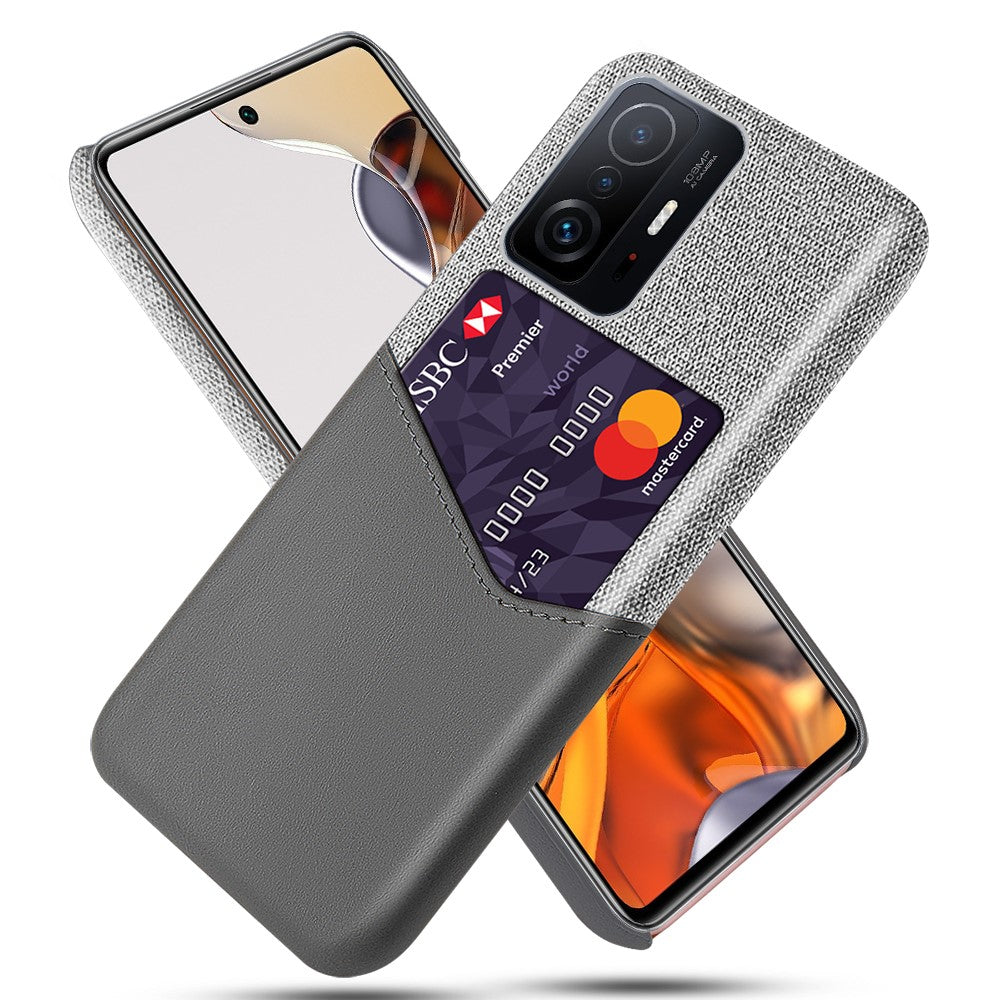 Cloth Texture One Card Slot Design Anti-scratch Anti-drop Hybrid Phone Case Shell with for Xiaomi 11T / 11T Pro